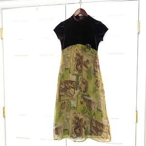 Nordstrom Biscotti Girls Formal Floral Dress Green